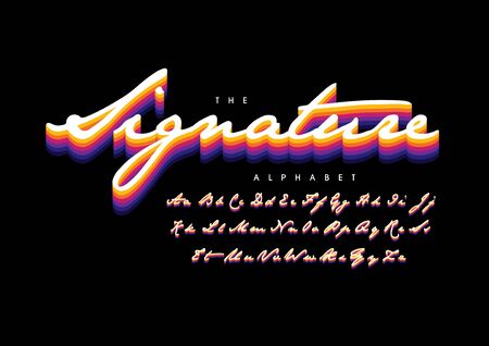 Vector of stylized modern font and alphabetのイラスト素材