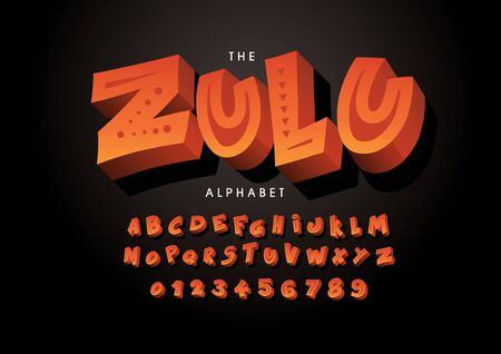Vector of stylized modern font and alphabetのイラスト素材