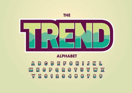 Vector of stylized modern font and alphabetのイラスト素材