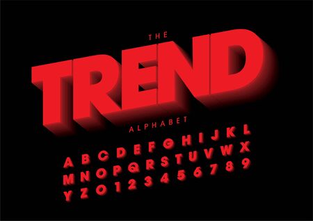 Vector of stylized modern font and alphabetのイラスト素材