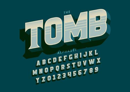 Vector of stylized modern font and alphabetのイラスト素材