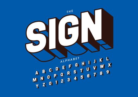 Vector of stylized modern font and alphabetのイラスト素材