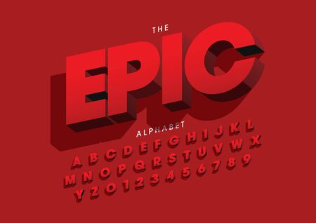 Vector of stylized modern font and alphabetのイラスト素材