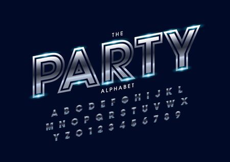 Vector of stylized modern font and alphabetのイラスト素材