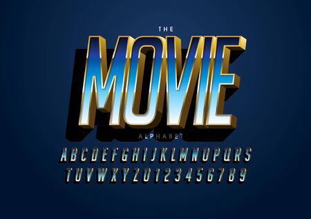 Vector of stylized modern font and alphabetのイラスト素材