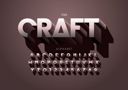 Vector of stylized modern font and alphabetのイラスト素材