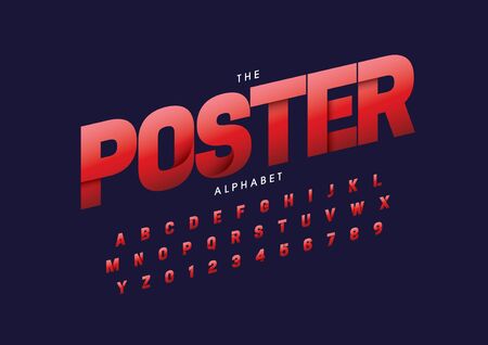 Vector of stylized modern font and alphabetのイラスト素材