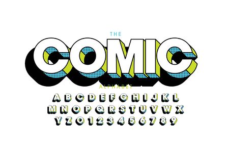 Vector of stylized modern font and alphabetのイラスト素材