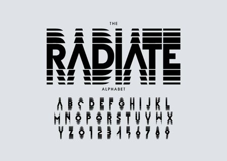 Vector of stylized modern font and alphabetのイラスト素材