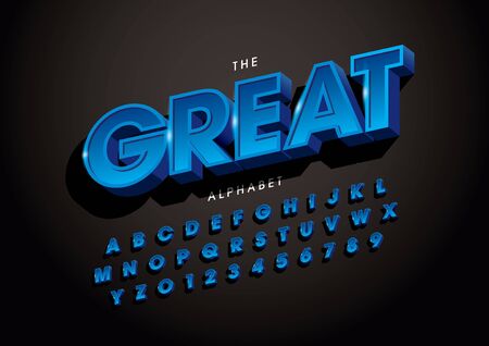 Vector of stylized modern font and alphabetのイラスト素材