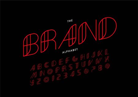 Vector of stylized modern font and alphabetのイラスト素材