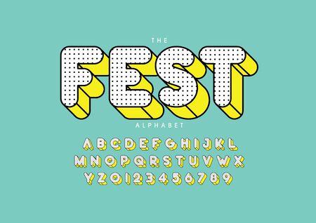 Vector of stylized modern font and alphabetのイラスト素材