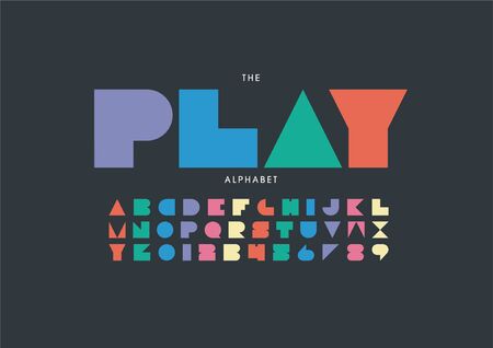 Vector of stylized modern font and alphabetのイラスト素材