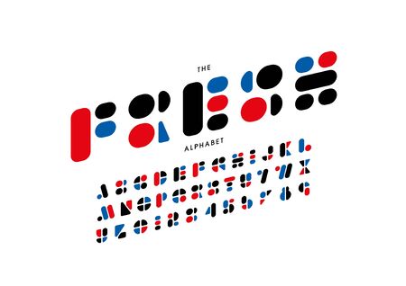 Vector of stylized modern font and alphabetのイラスト素材