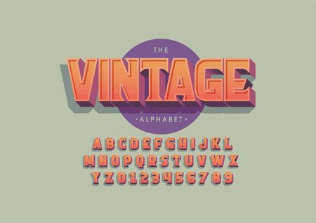 Vector of stylized modern font and alphabetのイラスト素材