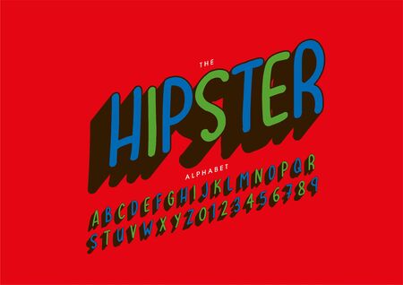 Vector of stylized modern font and alphabetのイラスト素材