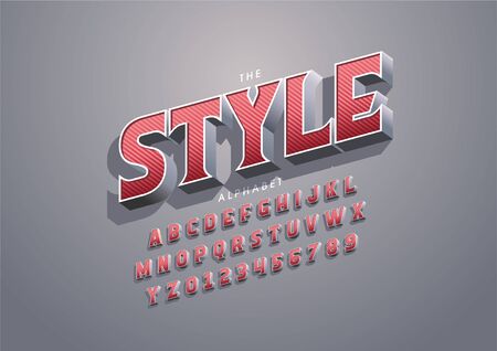 Vector of stylized modern font and alphabetのイラスト素材
