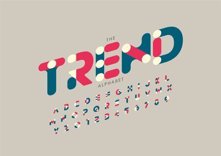 Vector of stylized modern font and alphabetのイラスト素材