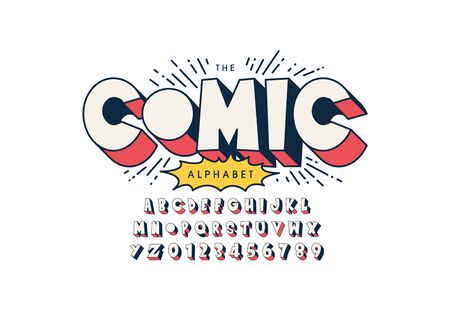comic text of stylized modern font and alphabetのイラスト素材
