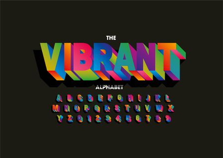 Vector of stylized modern font and alphabetのイラスト素材