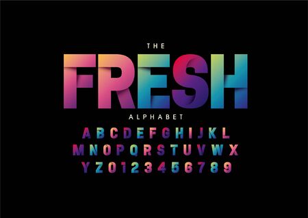 Vector of stylized modern font and alphabetのイラスト素材
