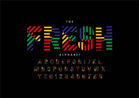 Vector of stylized modern font and alphabetのイラスト素材