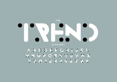 Vector of stylized modern font and alphabetのイラスト素材