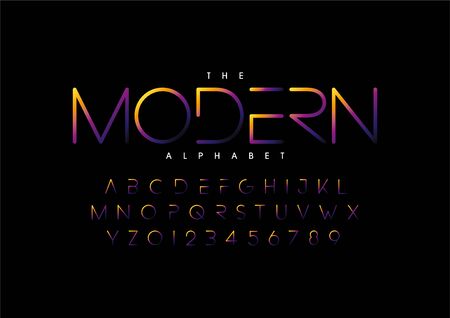 Vector of stylized modern font and alphabetのイラスト素材