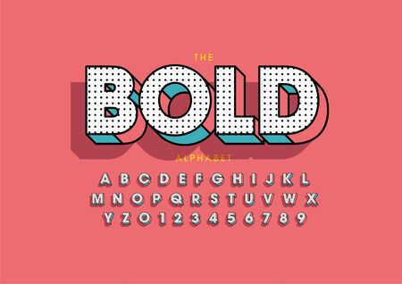Vector of stylized modern font and alphabetのイラスト素材