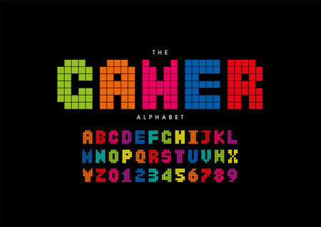 Vector of stylized modern font and alphabetのイラスト素材