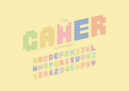 Vector of stylized modern font and alphabetのイラスト素材