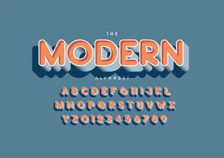 modern text of stylized modern font and alphabetのイラスト素材