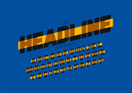 Vector of stylized modern font and alphabetのイラスト素材