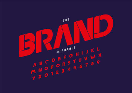 Vector of stylized modern font and alphabetのイラスト素材