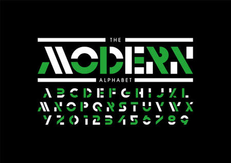 Vector of stylized modern font and alphabetのイラスト素材