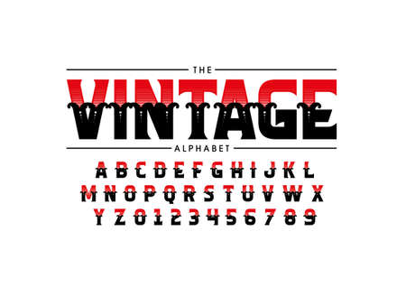vintage text of stylized vintage font and alphabetのイラスト素材