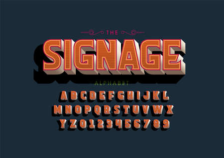signage text of stylized signage font alphabetのイラスト素材