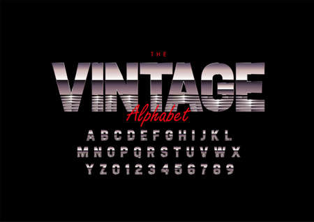 vintage text of stylized vintage font and alphabetのイラスト素材