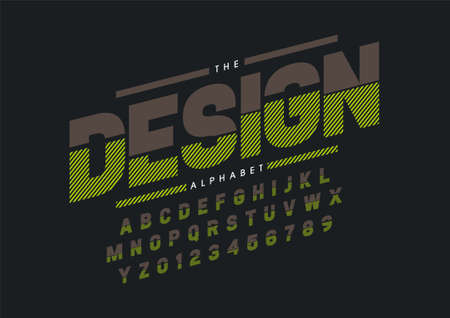 Vector of stylized design font and alphabetのイラスト素材