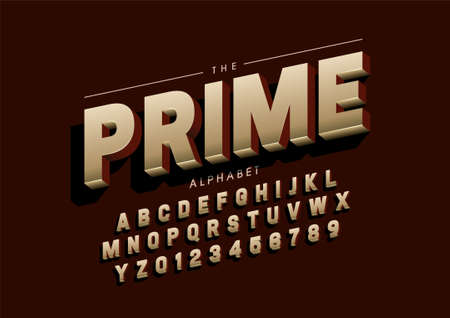 Vector of stylized prime font and alphabetのイラスト素材