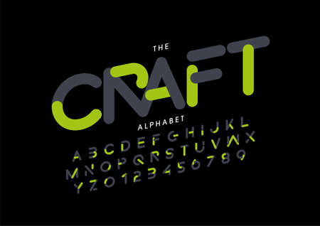 Stylized craft alphabet font vectorのイラスト素材