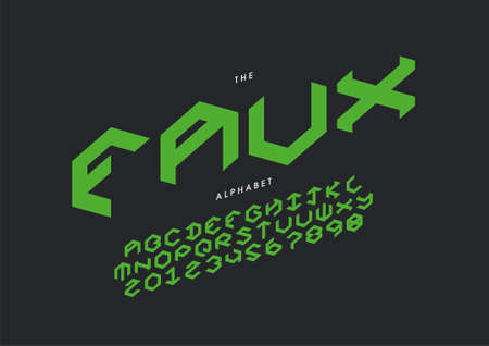 Stylized faux alphabet font vectorのイラスト素材