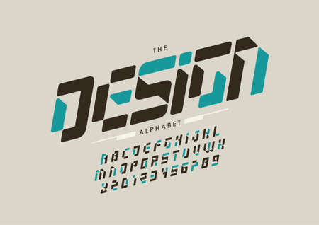 Stylized design alphabet font vectorのイラスト素材