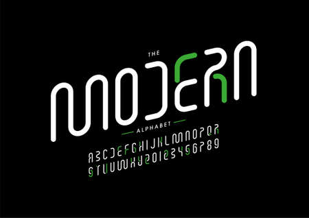Stylized modern alphabet font vectorのイラスト素材