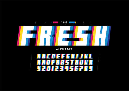Stylized fresh alphabet font vectorのイラスト素材