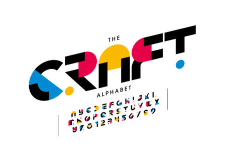 Stylized craft alphabet font vectorのイラスト素材