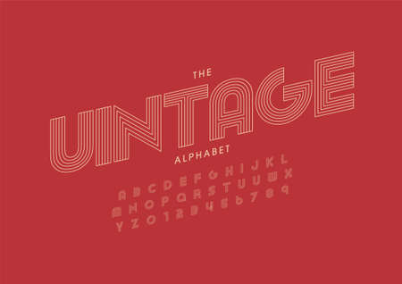 Stylized vintage alphabet font vectorのイラスト素材