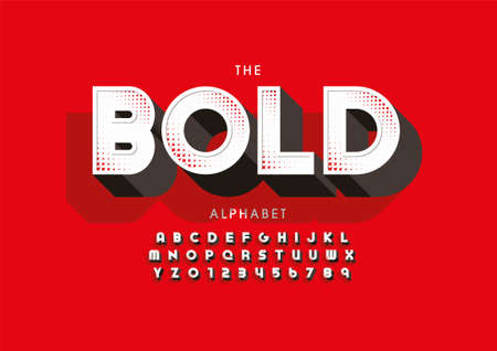 Stylized bold alphabet font vectorのイラスト素材