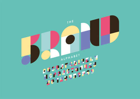 Stylized brand alphabet font vectorのイラスト素材