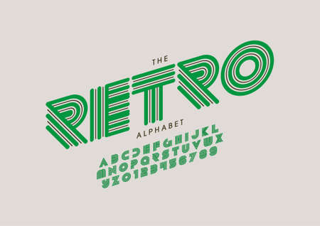 Stylized retro alphabet font vectorのイラスト素材